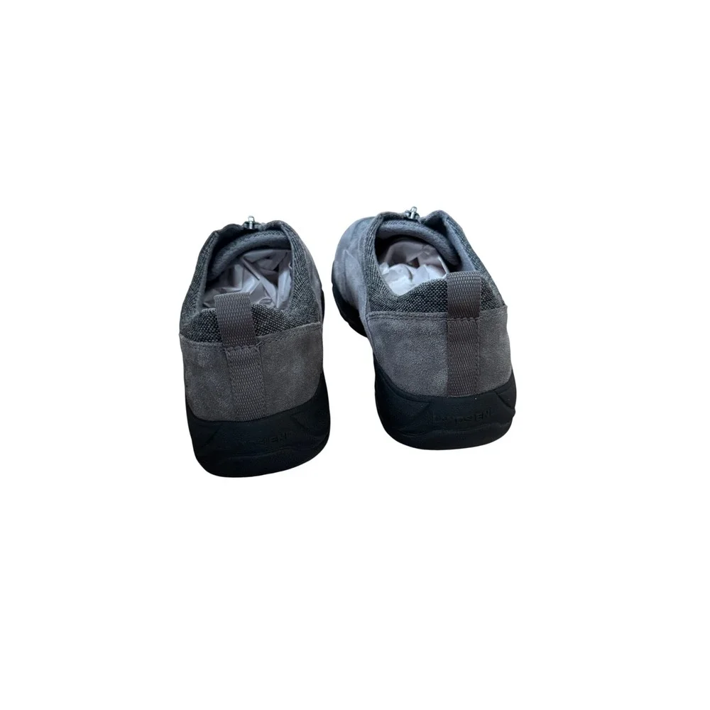 Lands End Womens Grey Suede Front Zip Slip On Walking Shoes 519241 Size 10B